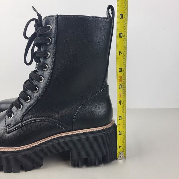 Dolce Vita Women's Glisten Lug Sole Lace Up Combat Boots Black Size 6.5 - Picture 3 of 11